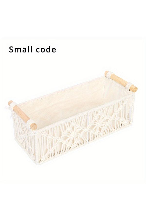 Choice-small code Hand Woven Storage Basket, Grid Designed Desktop Sorting Basket, Miscellaneous Storage B 1
