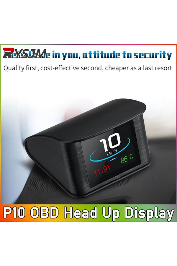 RYSJM-P10 P10 OBD HUD Digital Dashboard - Car Heads-Up Display Speed/RPM/Fuel Data Plug & Play Speedomete 1
