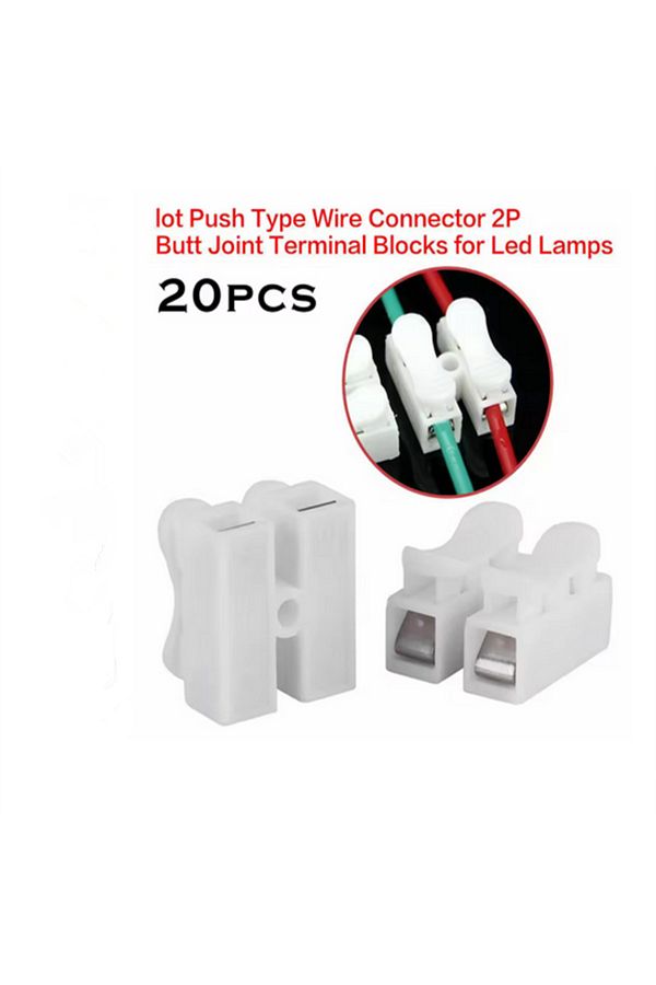 AOKIN-20pcs CH2 Spring Quick Wire Connectors Cable Clamps Terminal Block LED Strip Light Replace Electr... 1