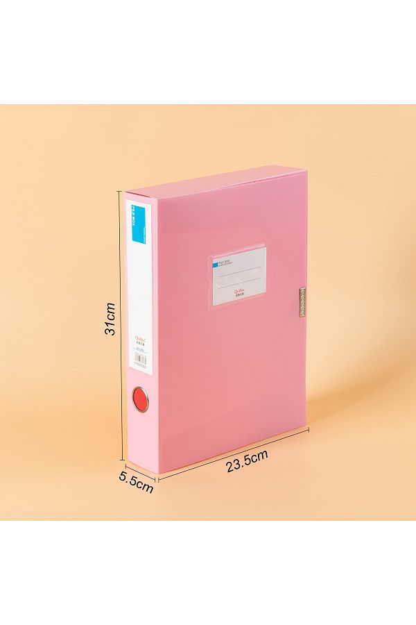 Choice-Pink Morandi file box, A4 folder, file box, Velcro fastener storage bag, data book, office storage b 1