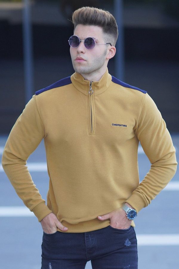 Madmext-Musztardowa bluza męska 5155 1