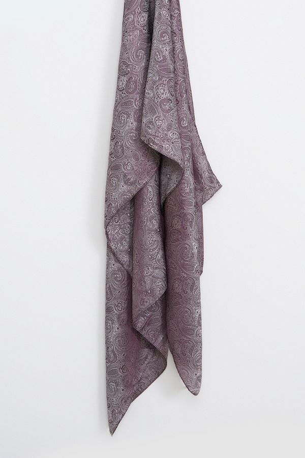 Mooncorn-Moren Pattern Shine Line Şal Violet-Gri 1