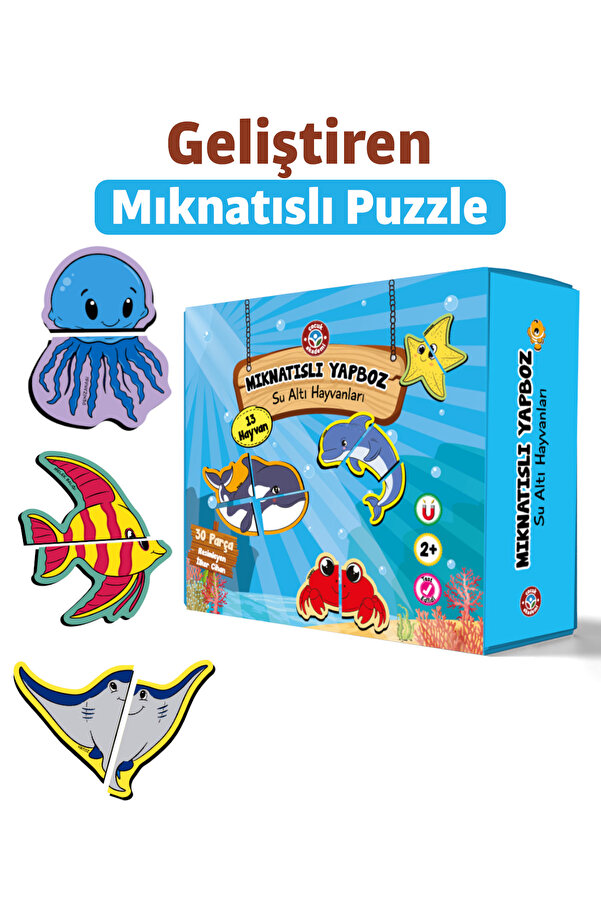 Çocuk Akademi Çocuk Akademi Mıknatıslı Puzzle Serisi Su Altı Hayvanları