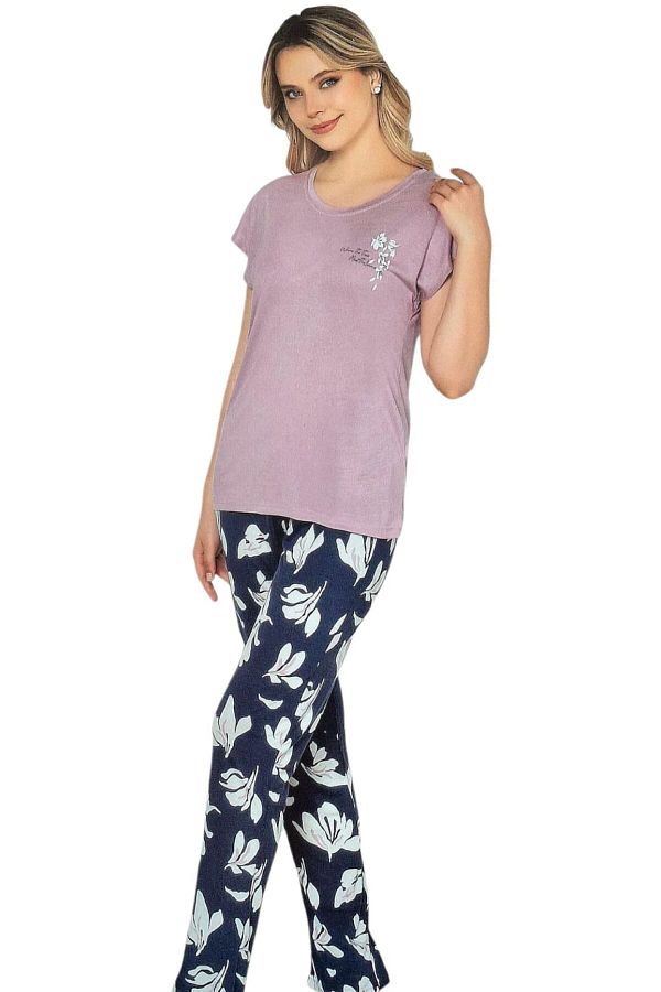 Alperi-Low Sleeve Summer Viscose Women's Pajama Set 1