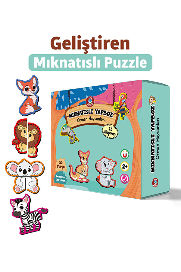 Çocuk Akademi Çocuk Akademi Mıknatıslı Puzzle Serisi Orman Hayvanları