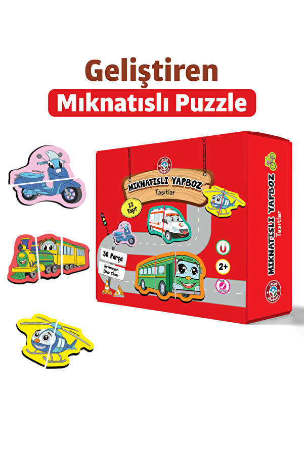 Çocuk Akademi Çocuk Akademi Mıknatıslı Puzzle Serisi Taşıtlar