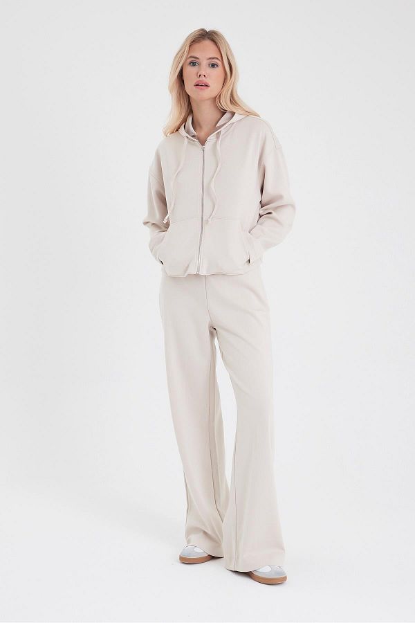 VENA-Women's Jovie Bone Soft Textured High Waist Wide Leg Pants (Cupro) 1