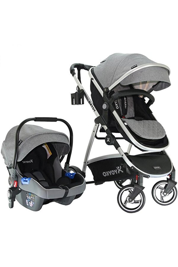 Yoyko City Seyahat Sistem Bebek Arabası 3 In 1 Gri Silver