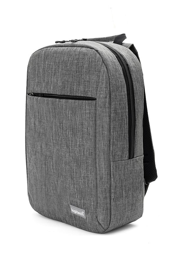 logitech-Original 15.6" Inch Notebook Laptop Suitcase Strap Fabric Computer Business Daily Use Gray Backpack 1
