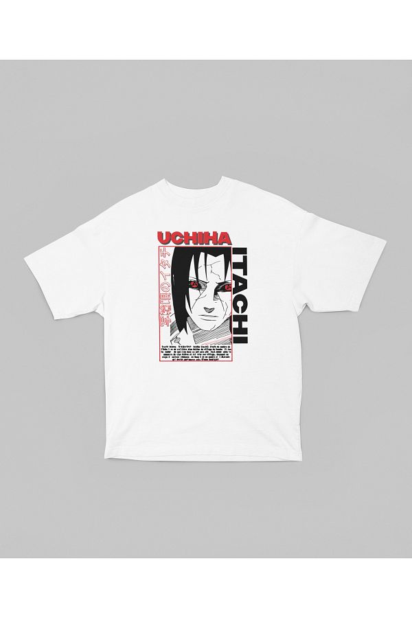 SEVBANO-Itachi Uchiha Naruto Printed Unisex Oversize Anime Tv Character T-Shirt 1