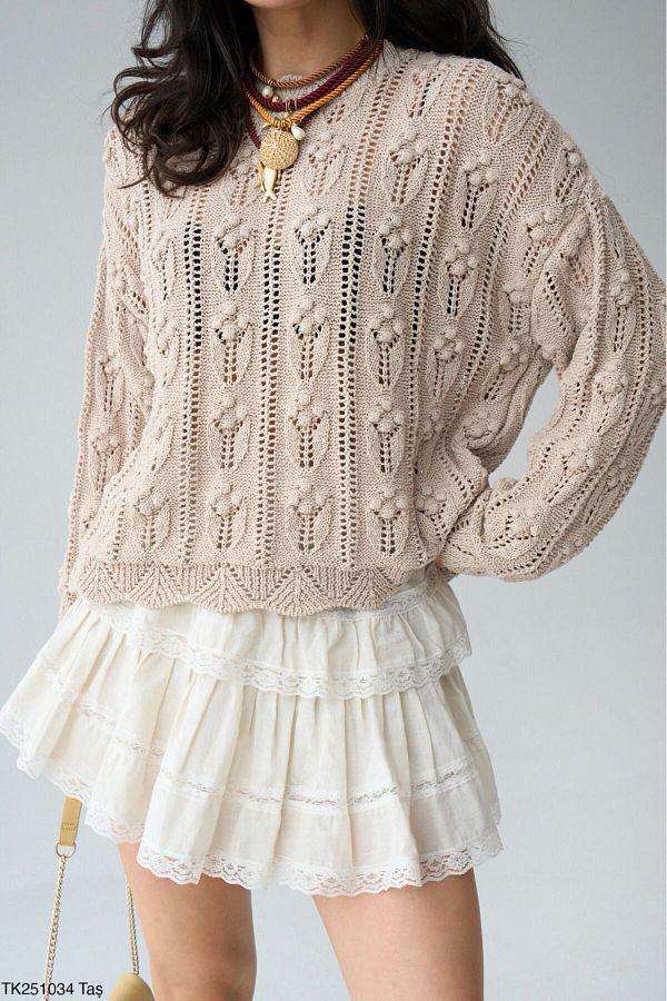 Lupies-Women's Oversize Thin Knit Sweater 1