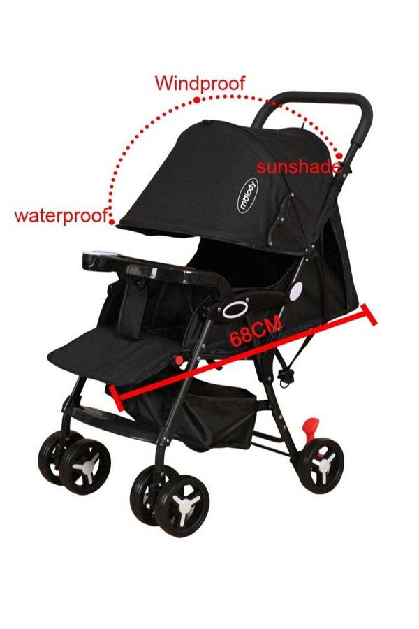 molody-Lightweight Foldable Baby Stroller with Adjustable Reclining Seat and Canopy – 2-in-1 Compact Trav 1