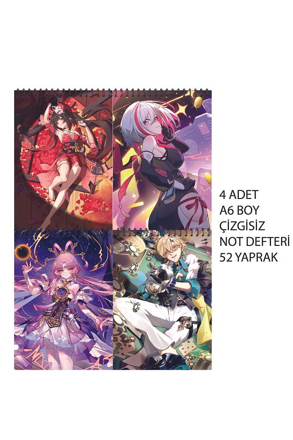 nihonwosekai-Honkai Star Rail Anime A6 Size Notebook Set Unlined 52 Sheets 1
