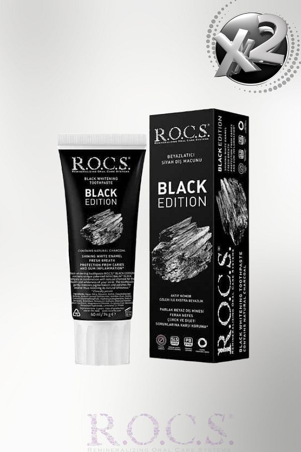 R.O.C.S.-Black Edition Whitening Black Toothpaste 60 ml (2 Pcs) 1