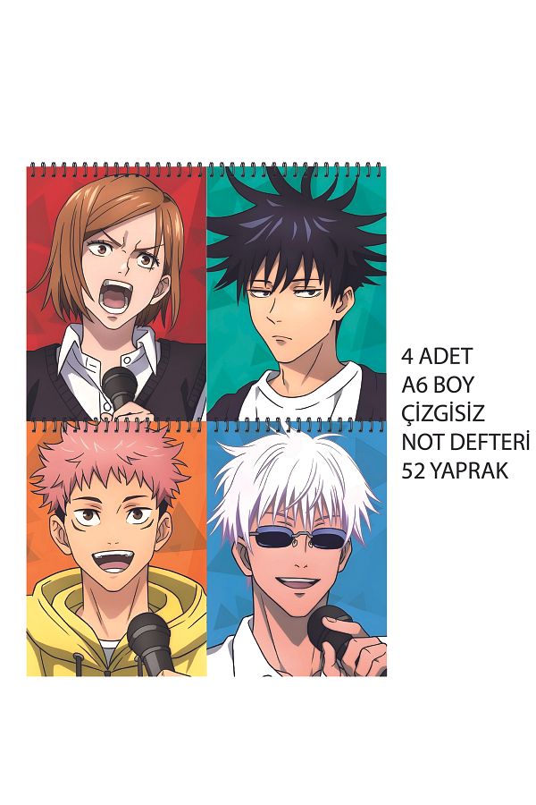nihonwosekai-Jujutsu Kaisen Anime A6 Size Notebook Set Unlined 52 Sheets 1