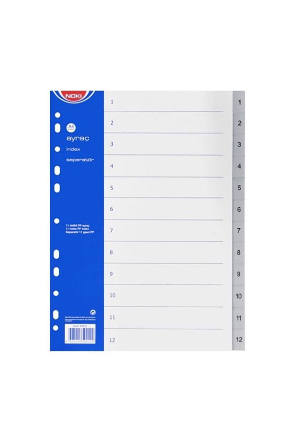 Noki-Seperator A4 1-12 Numerical Pp Separator and Separator Blue 1