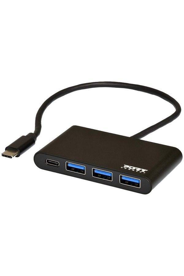 PORT DESIGNS-Hub USB Port Designs 900122, 3 porturi USB 3.0 + 1 port USB-Type-C, conexiune Type-C, Negru 1
