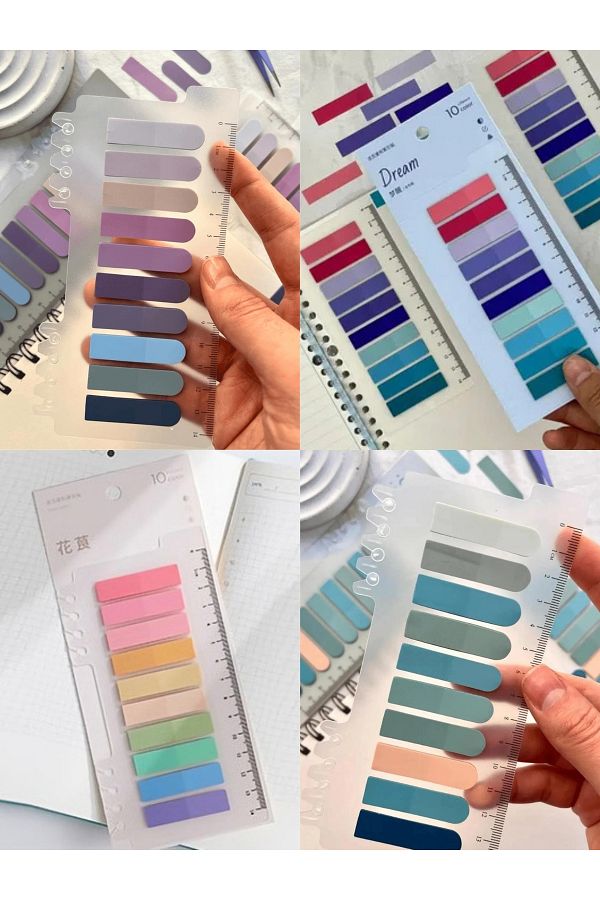 ÖZ OFİS-Pastel Tones 800 Sheets with Clear Ruler Postit Note Paper Set 4 Pcs Set-1 1