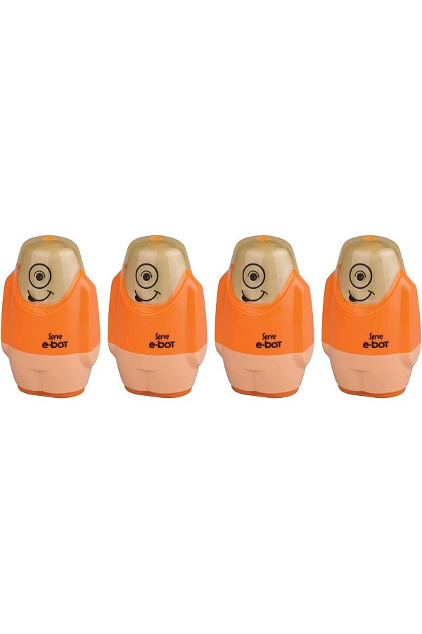 Serero-E-Bot Pencil Sharpener with Eraser Highlighter Orange Set of 4 1