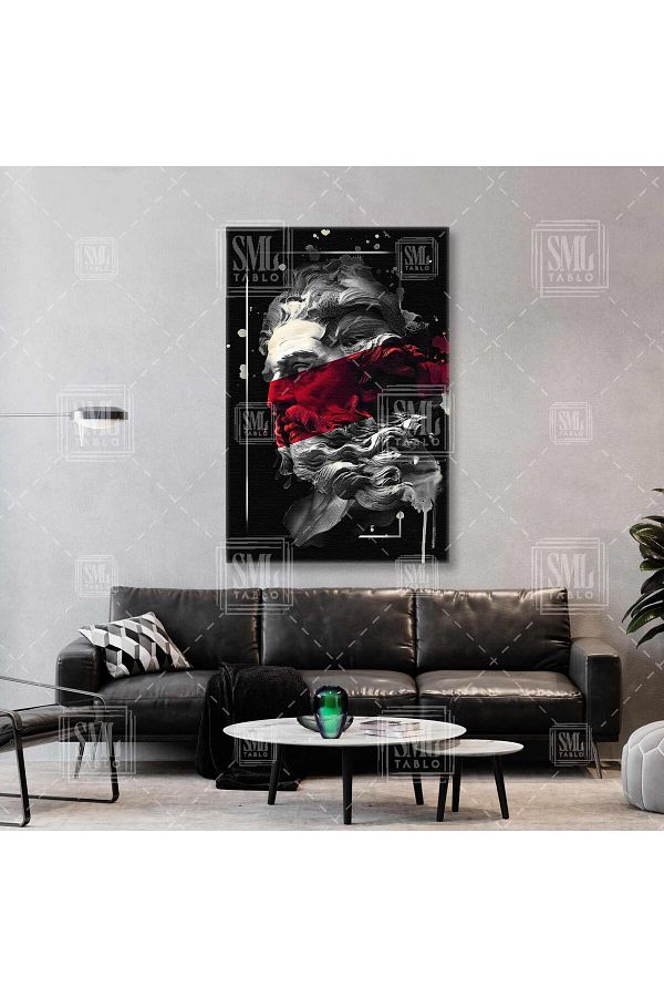 SML TABLO-Mitologia greacă Poseidon Zeul Mării Modern Vertical Canvas Print 1
