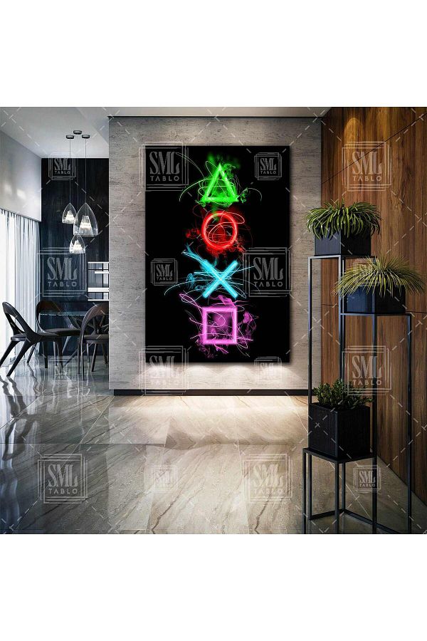 SML TABLO-Play Station Game Buttons Game Ps Vertical Canvas Painting 1