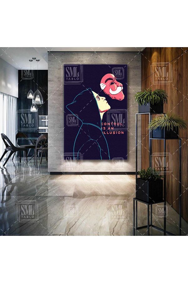 SML TABLO-Mr Robot Hacker Control είναι ένα κατακόρυφος πίνακας σε καμβά Illusion 1