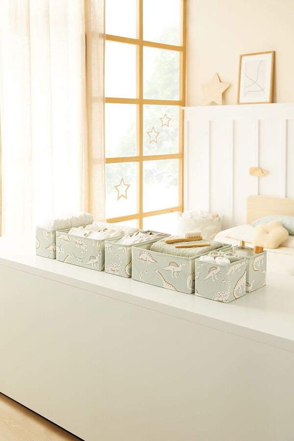 Ocean Home Textile 6'lı Dinozor Çekmece İçi Dolap Çamaşır Düzenleyici Çocuk Odası Katlanır Saklama Kutu Organizer Set