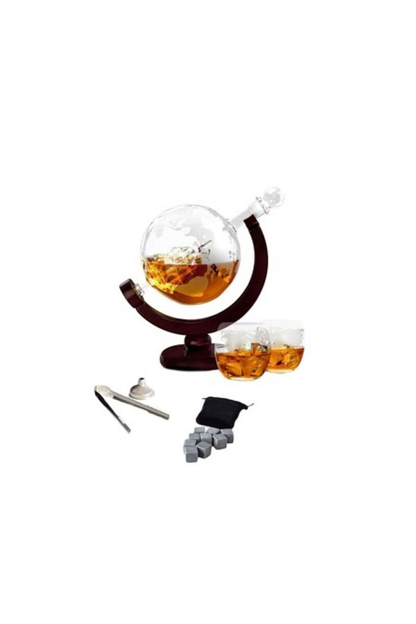 OEM-Set de decantoare Epique, design glob pământesc, 2 pahare cu imprimeu modern, accesorii incluse, 850 ml 1