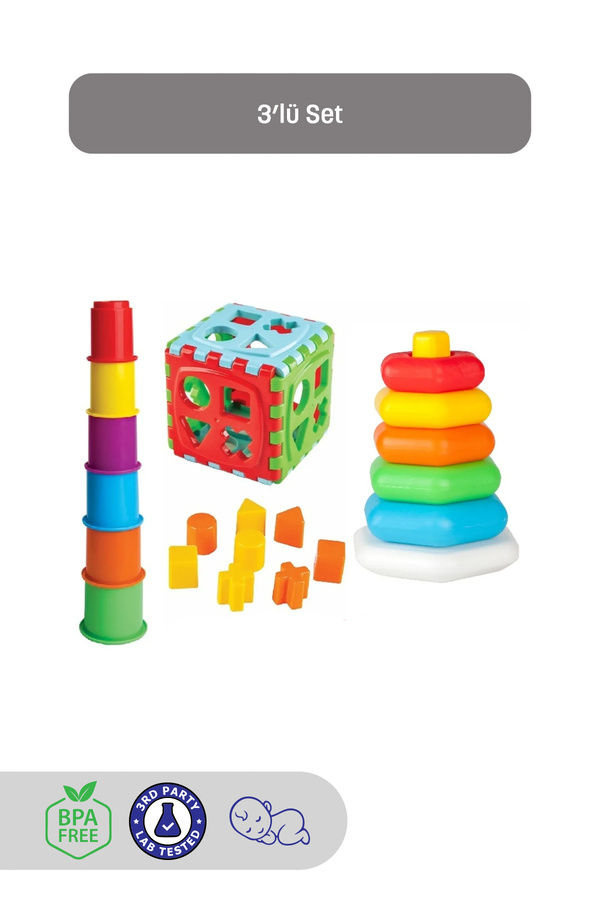 Kiki Bebeğimin Ilk Oyuncakları 3'lü Set Eğitici Oyuncak