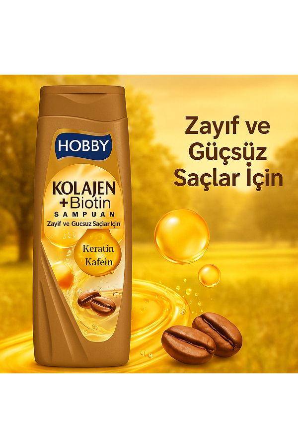Hobby-Hooby Shampoo for Weak and Dehydrated Collagen&Keratin&Caffeine 480 ml 1