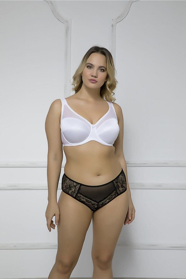 MOONLİGHT-2122 White Minimizer Gathering Bra (WHALED) 1