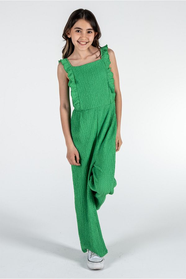 Kyron-Girl's Wrinkled Fabric Summer Jumpsuit / with Different Color and Pattern Options / New Trend 1