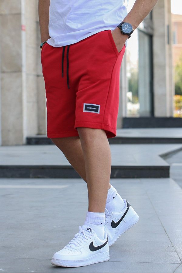 Madmext-Red Regular Fit Basic Men's Capri Shorts 1