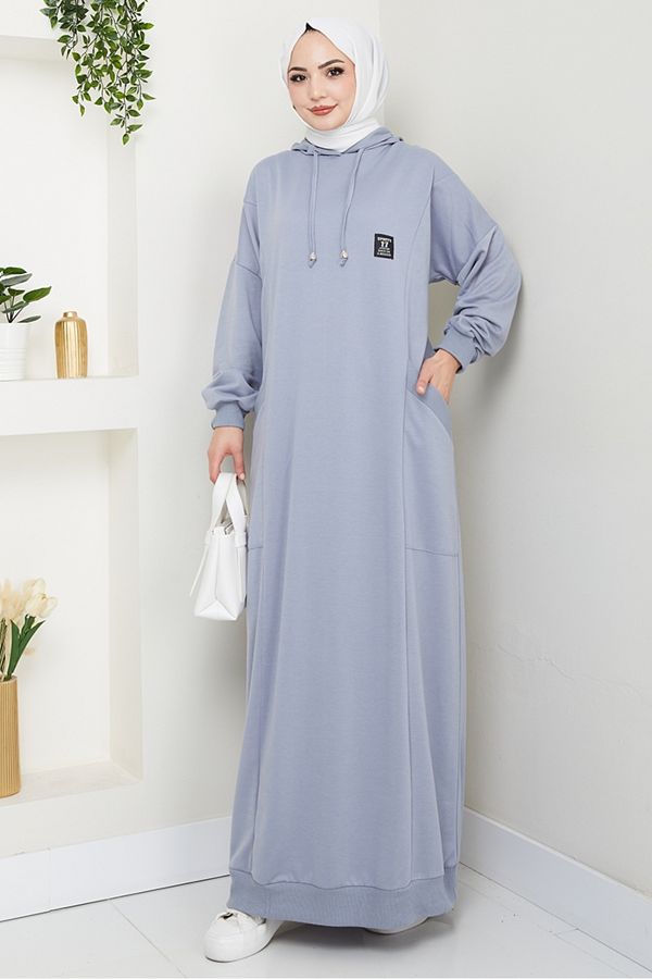 Bestenur-Anger Hooded Dress 1421 - Gray 1