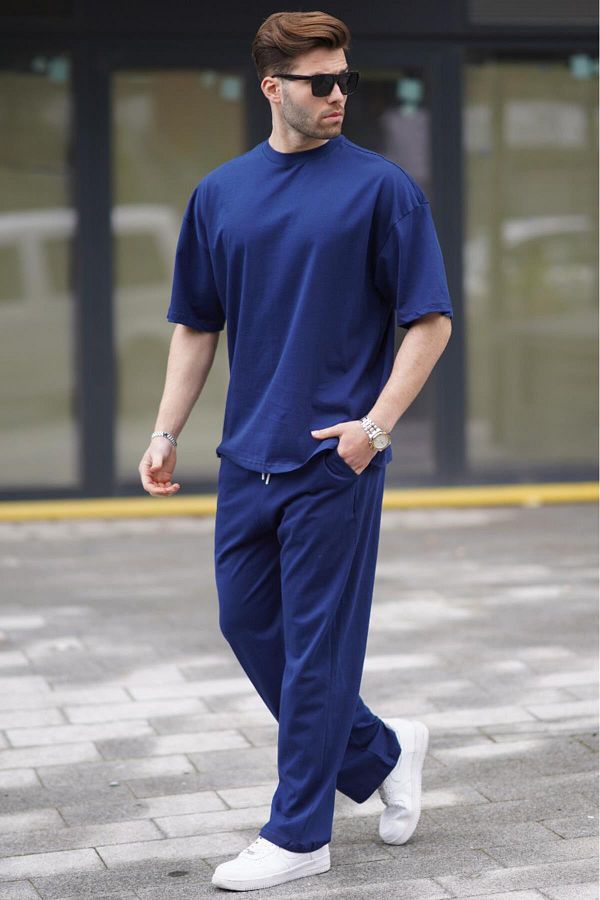 Madmext-Navy Blue Men's Tracksuit Set 5938 1