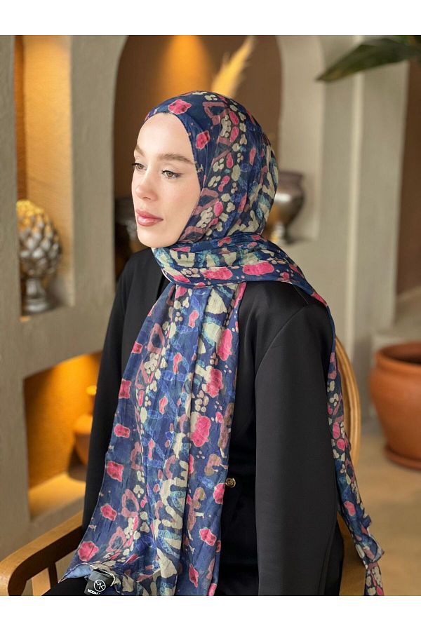 Modakaşmir-Abstract Zigzag Pattern Bamboo Shawl 1
