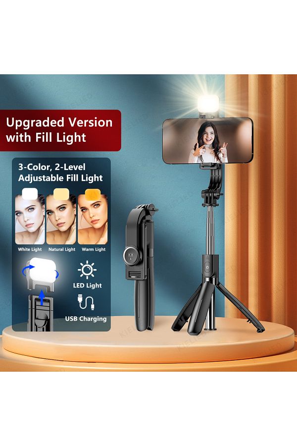 Choice-No Bag Tripod with Light L21 Phone Selfie stick Tripod with Wireless Bluetooth LED Fill Light with R 1