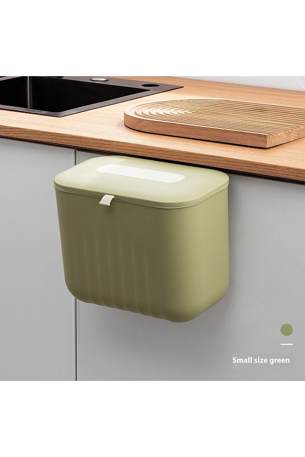 Choice-S-Green Trash Bin Without Punching Silicone Handle with Lid Two-way Opening Lid Wall-mounted PP Pape 1