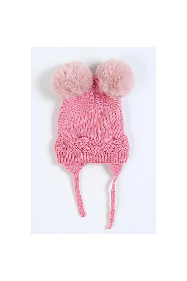 Marsilyan-Kitti Baby Girl Eared Beret (1-4 Years) K24120-04 Pink 1