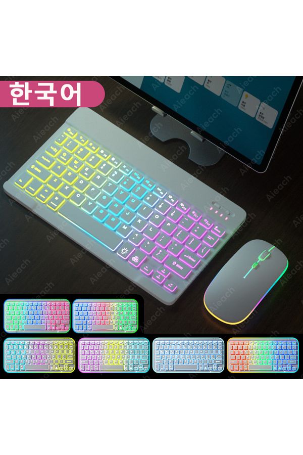 Choice-EN Korean White Keyboard For Tablet Android iOS Windows Wireless Mouse Keyboard Bluetooth-compatible 1