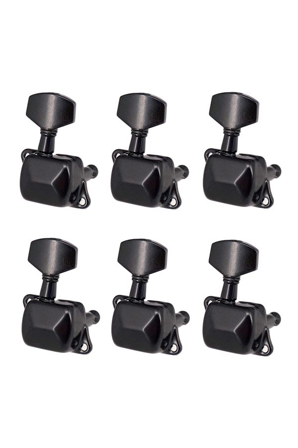 Choice-6PCS Right Black 6 Pieces Guitar String Tuning Pegs Semi-closed Tuning Machine Machine Heads Tuners 1