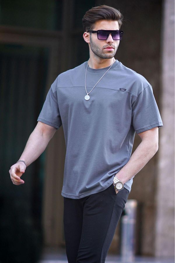 Madmext-Geräuchertes Oversize Herren T-Shirt 6196 1