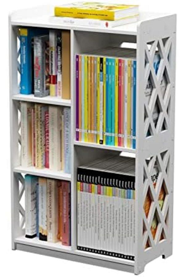 Generic-White Pvc Small Bookshelf With 5 Cube Storage For Kids – Open Shelf Organizer For Any Room 1