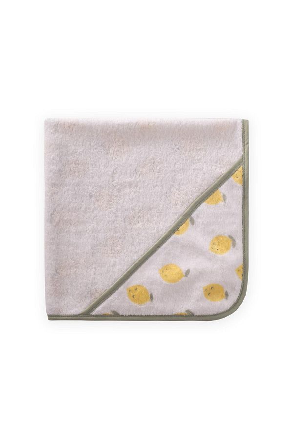 Cigit-Lemon Printed Triangle Towel 65X65 cm White 1