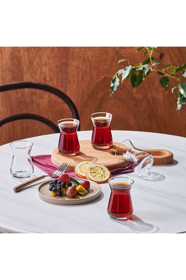 Karaca-Karaca Irem 6-teiliges Teetassen-Set - Hochwertige Gläser für Anspruchsvollen Teegenuss, Eleganz und 1