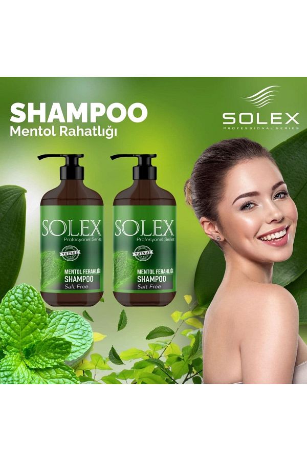 Solex-Salt-Free Professional Series Menthol Keratin Essence Shampoo 1.000 Ml+1000 ml 1