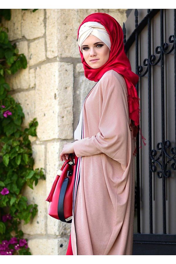 TRENDTESETTÜR-سترة نسائية فضفاضة مخططة باللون البودرة 32661 1