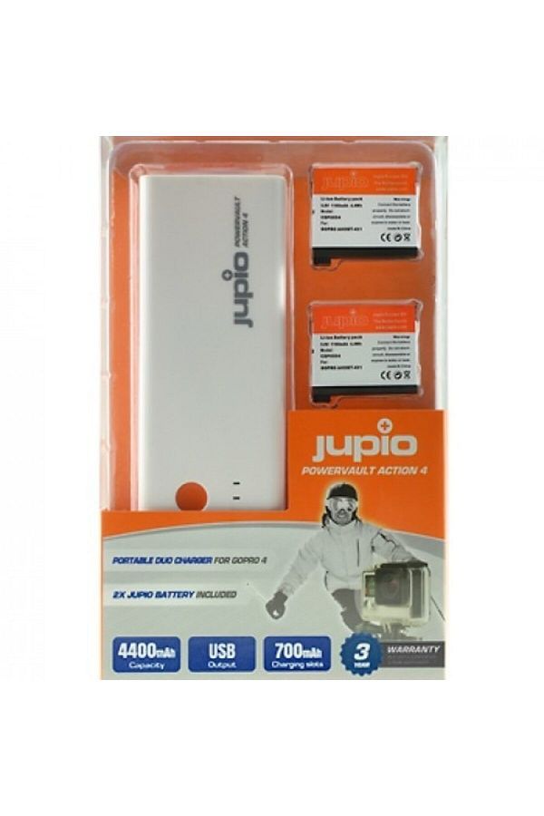 Jupio-Kit Acumulator Extern Jupio Power Vault JPV0100 Compatibil GoPro 4, 2 baterii incluse 1
