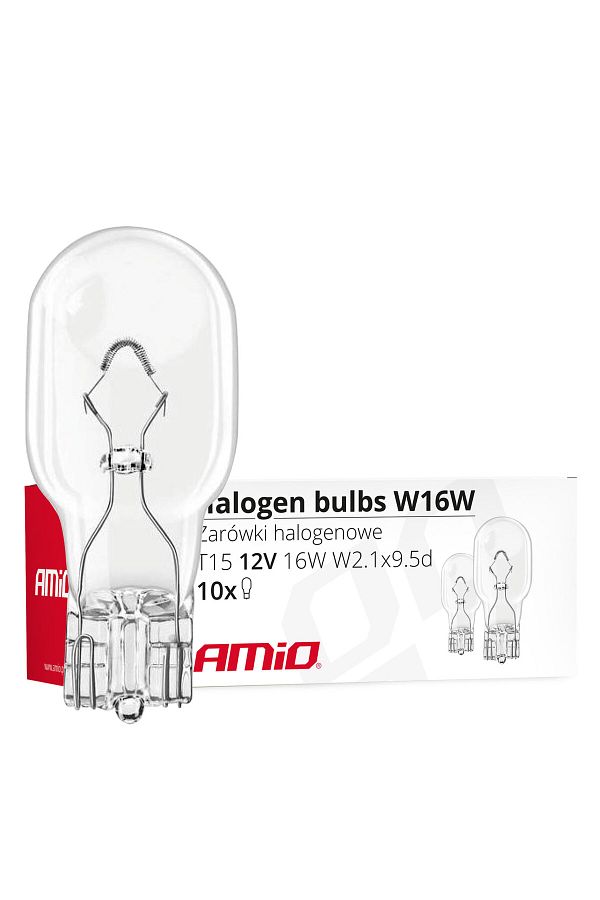 A ŞAMİOĞLU-Set of 10 halogen bulbs W16W, T15, 16W, W2.1x9.5d, 12V 1