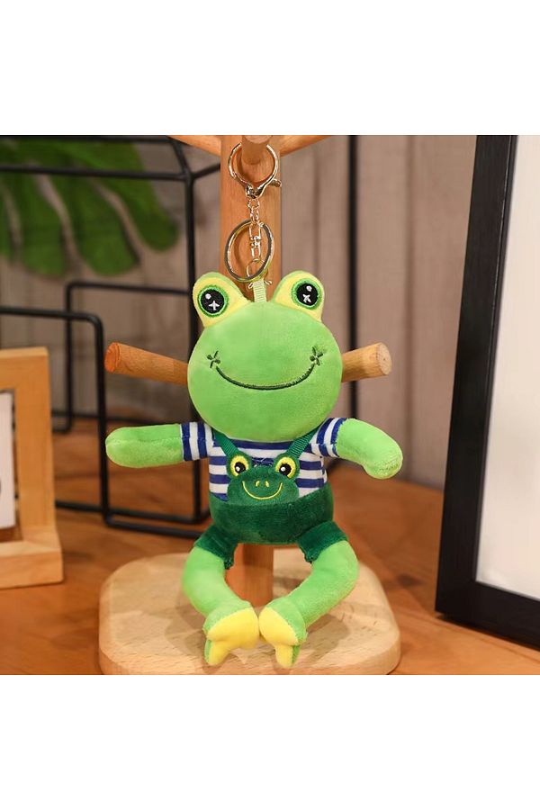 Choice-Men Frog 12cm Cute Frog Turtle Donkey Bear Plush Pendant Plush Toy Bag Accessories Keychain Pendant 1